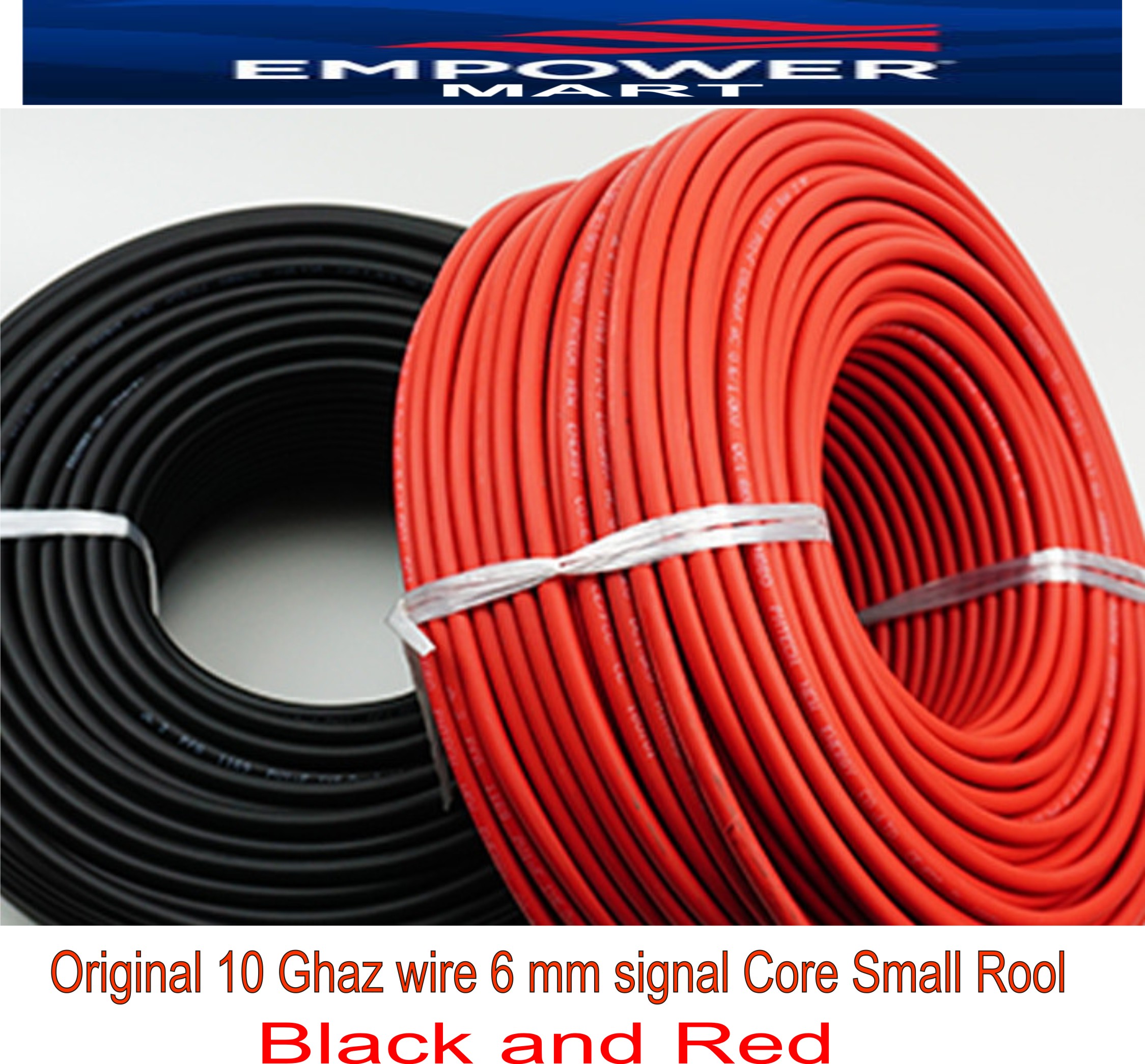 Premium 6mm Copper single  Core Wire for Solar Panels & Inverter Connection 10 Ghaz Rool