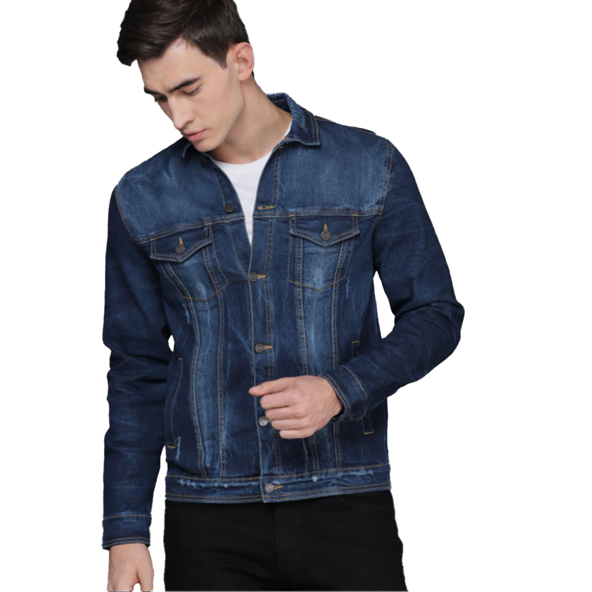 Mens Clothing Denim Jacket Stretchable