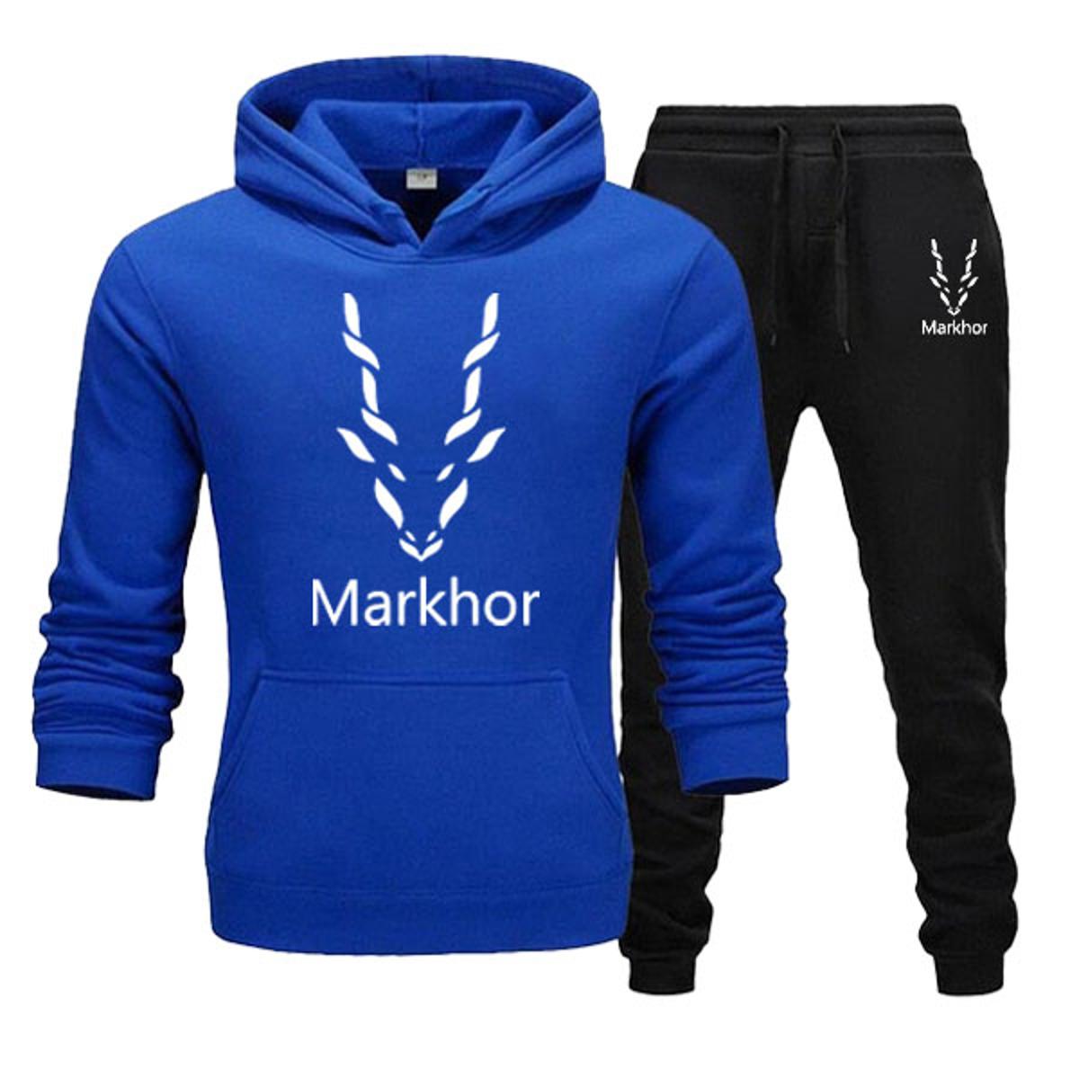 Markhor Printed Fleece Winter Tracksuit Hoodie and Trouser for Men
