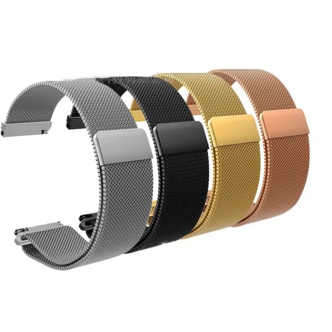 20mm Magnetic Chain Strap – Stainless Steel Milanese Loop Magnetic Mesh Adjustable Watch Band Universal 20mm Fit
