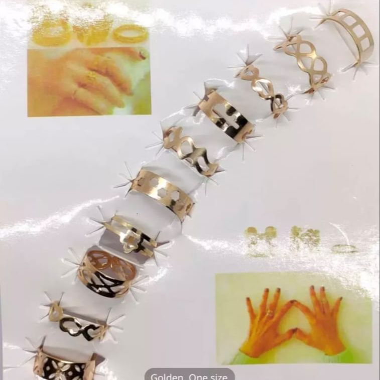10 Pcs/set Bohemian Moon Star Gold Rings Set For Woman BOHO Crystal