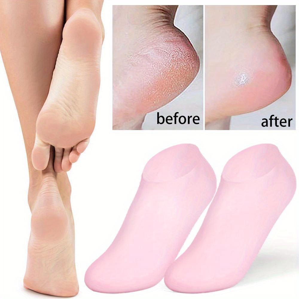 1-Pair Silicone Moisturizing Socks, Soft Silicone Socks For Cracked Feet Women And Men Foot Moisturiser Socks Foot Spa Pedicure Silicone Gel Socks For Cracked Feet Dry Skins Calluses