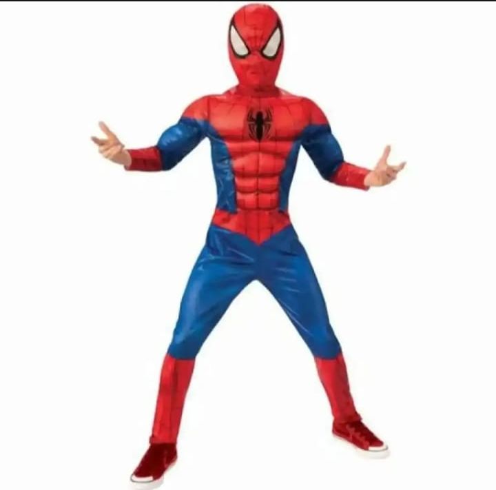 Padded Spiderman Muscule Costume 3D Muscular Premium Quality Dress For Kids Of 3 To 11 Years