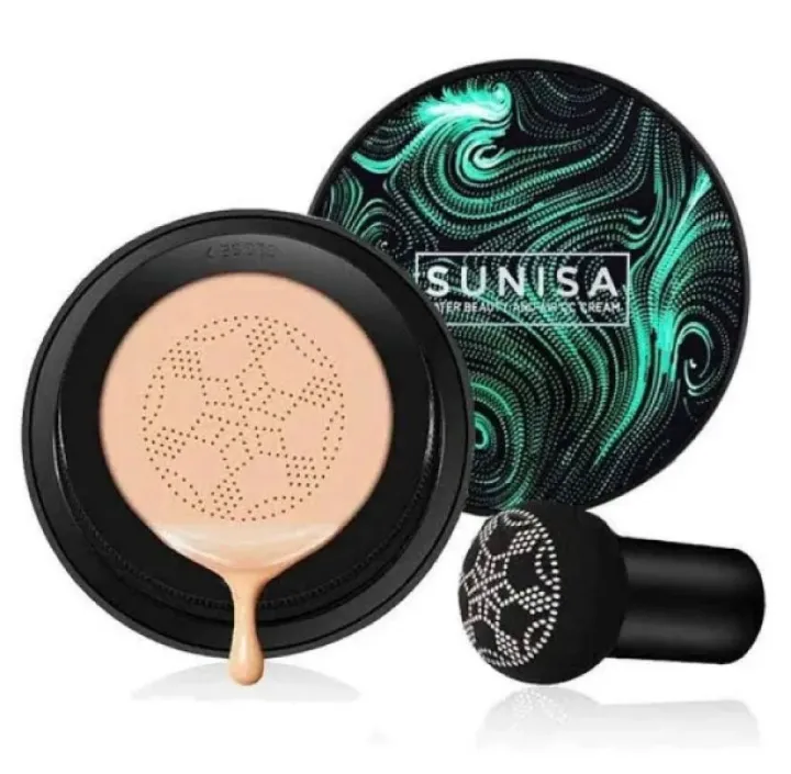 Product details of Sunisa Foundation Base Water proof mushroom Head Air cushionBB CC Cream moisturizing liquid foundation with sponge High Quality ProductSame As Picture 07 Days Easy ReturnImported Material