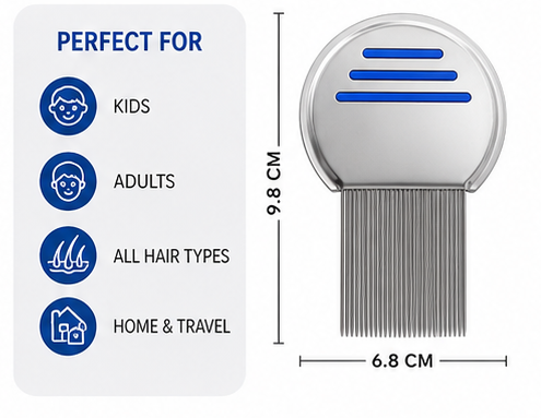 100% Original Stainless Steel Needles Manual Anti Lice Comb Metal Needles For Men Women Comb Grooved Pins Available