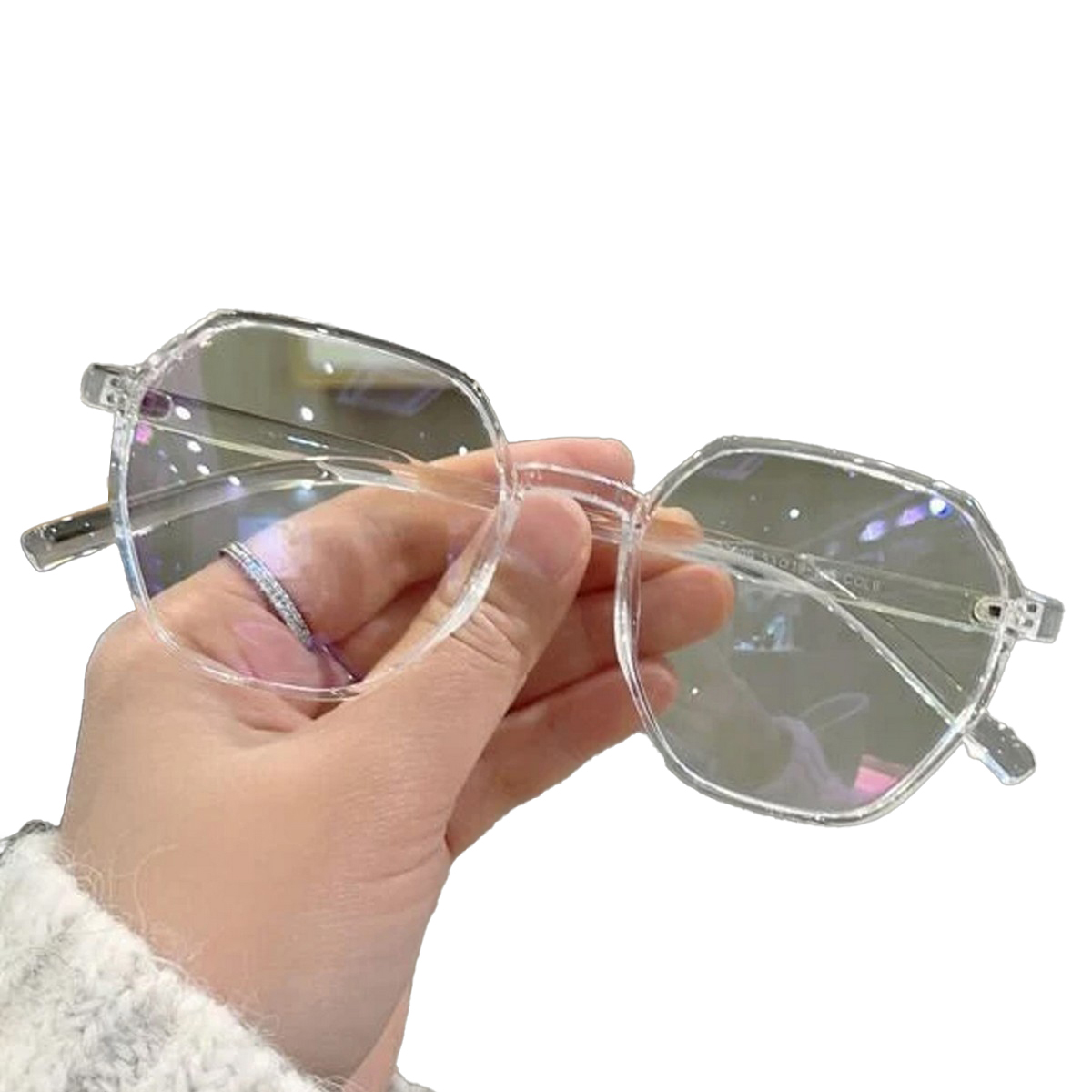 Transparent Lightweight Anti Glare UV Eyeglasses For Men and Women White Glasses for Boys and Girls