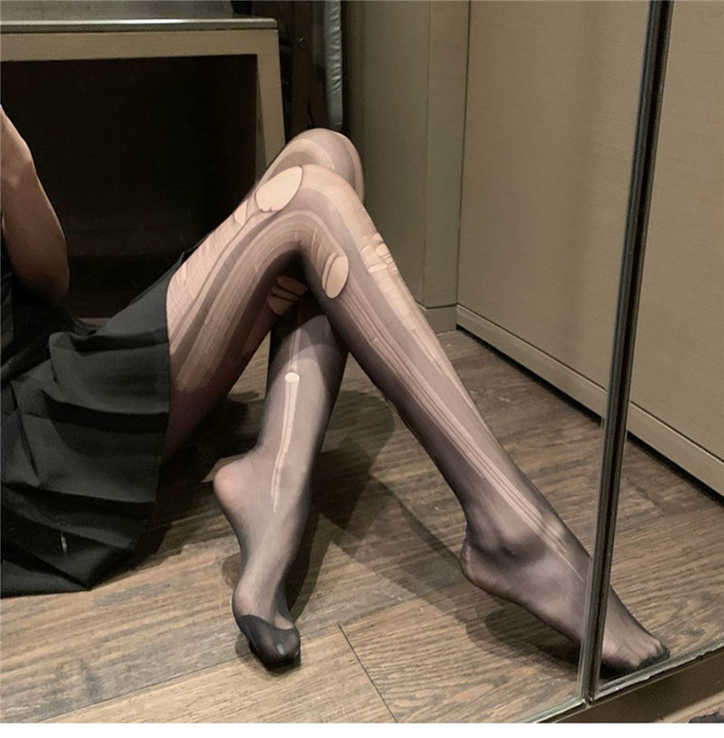 Women Fishnet Stockings, Sheer Pantyhose Elastic Ripped Stockings 