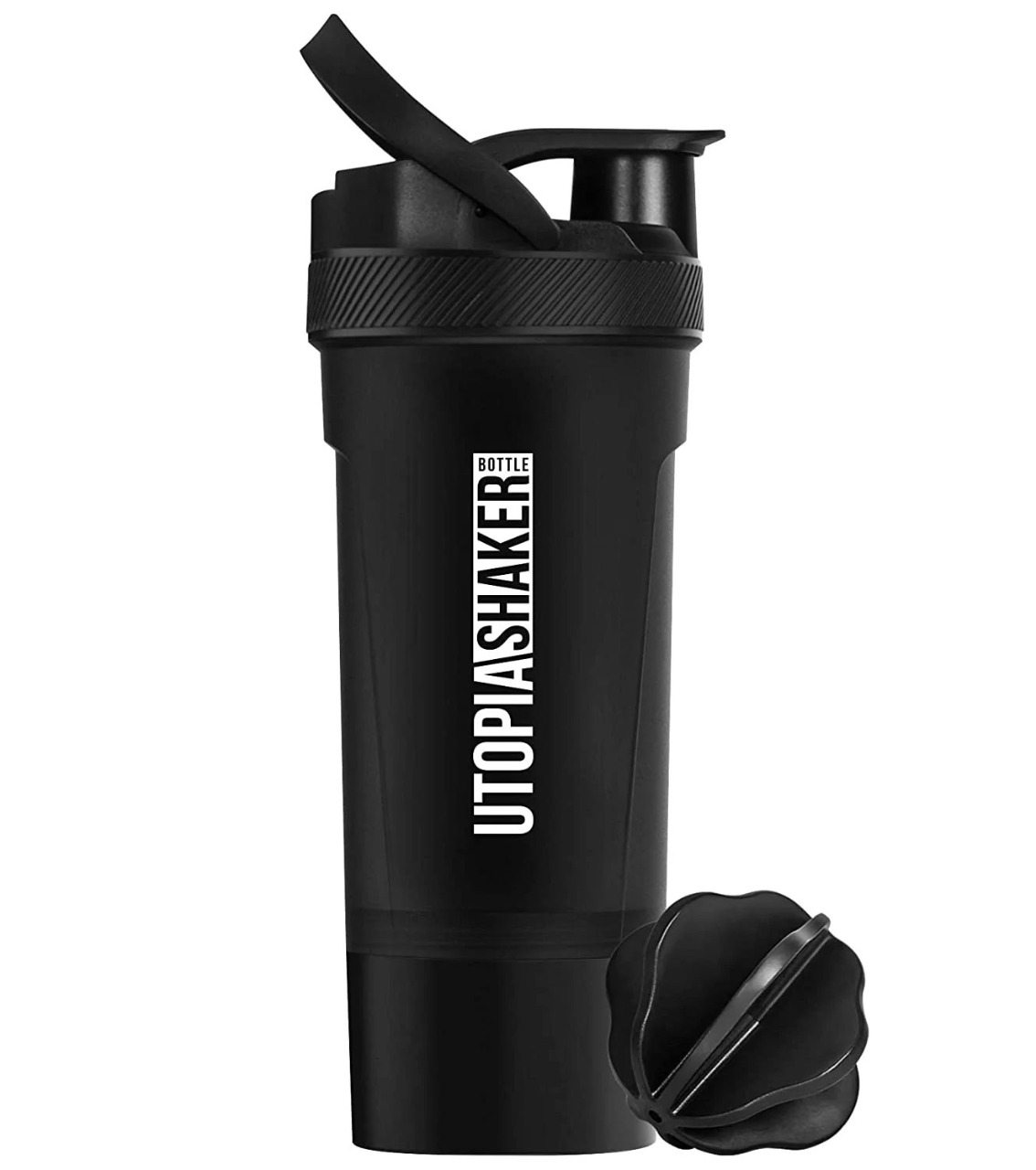 Utopia Home [2-pack] Classic Protein Mixer Shaker Bottle with Twist and Lock Protein Box Storage (24-Oz)