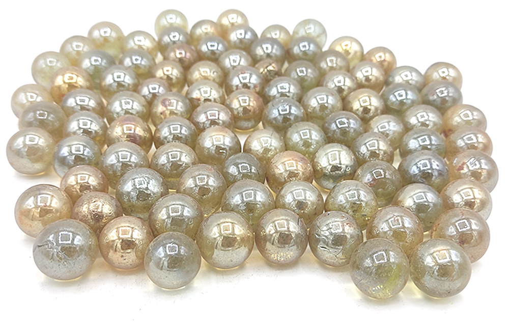 Premium Quality Glass Decorative Marbles Beads -light Yellow Brown