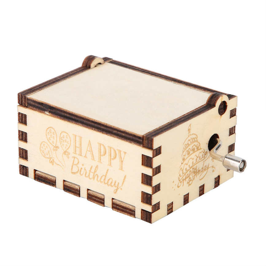 Wood Music Boxes,laser Engraved Vintage Wooden Sunshine Musical Box