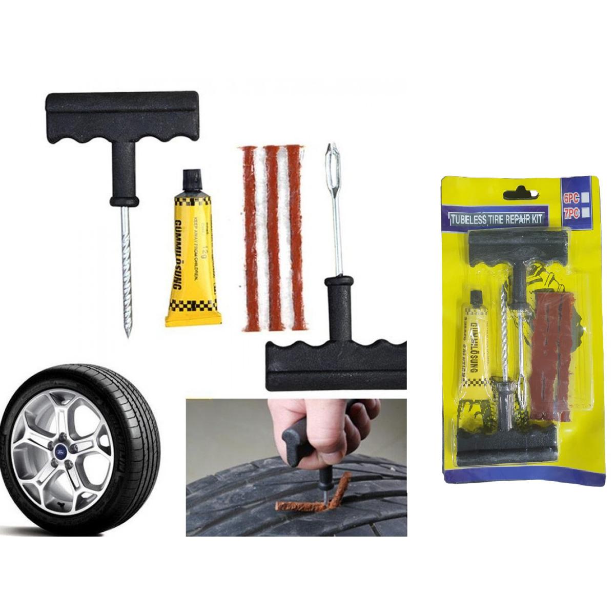 Motorcycle Tubeless Tire Tyre Puncture Plug Repair Tools Kits