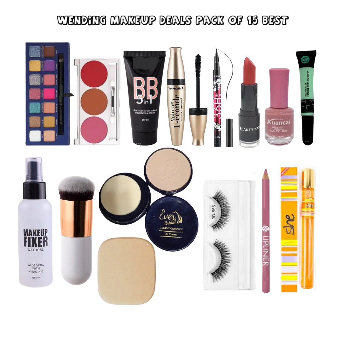 Wending Deal Pack of 15 Makeup Deal High Quality Cosmetics Products