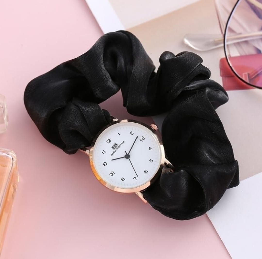 Scrunchies Watch For Girls & Women | Gift for Girls | New Korean Style Scrunchie Wrist Watches | Female Accessories | Pony Watch | Poni Watch |