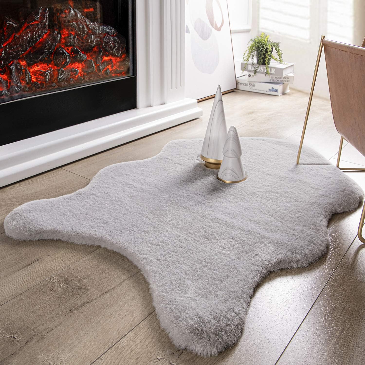 Faux Sheepskin Rug Sheep Foot Door Mat Rug 24inch x 33inch ( Multi color) shearling short hairs