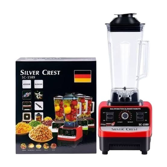 Silver Crest Blender Juicer Grinder Machine | Heavy Duty Powerful Motor | Unbreakable Jug | German Technology | Electric Kitchen Food Processor Chopper Smoothie Ice Crusher | Commercial & Home Use