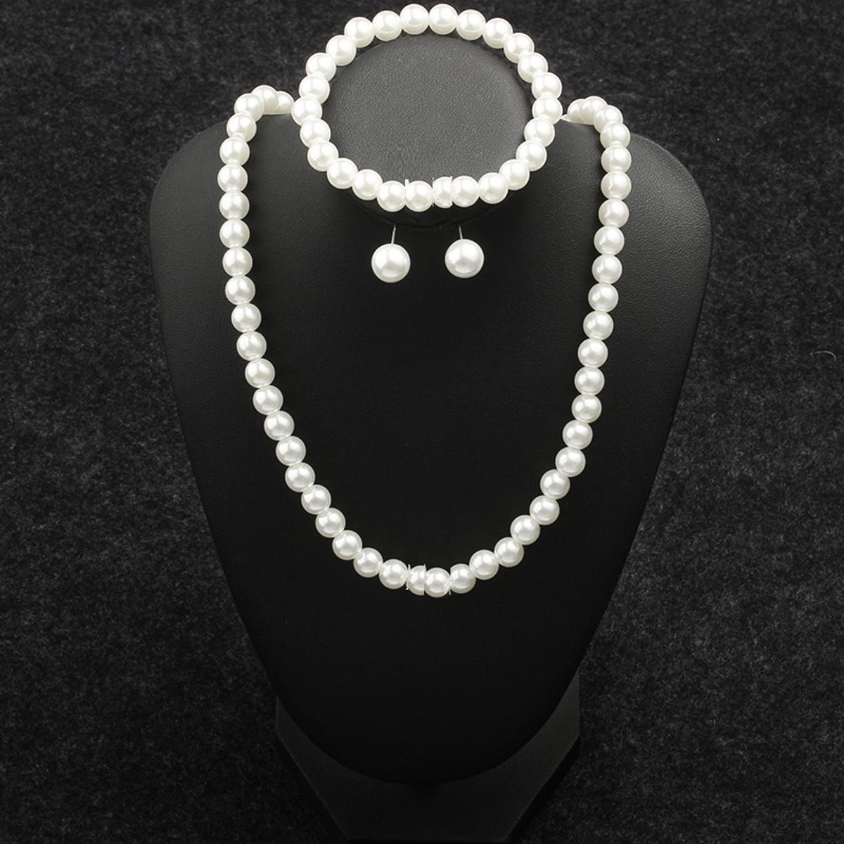 Star with the same Shambhala diamond ball white pearl necklace set jewelry Ladies Simple Versatile Ins Love Romantic Chain Gift
