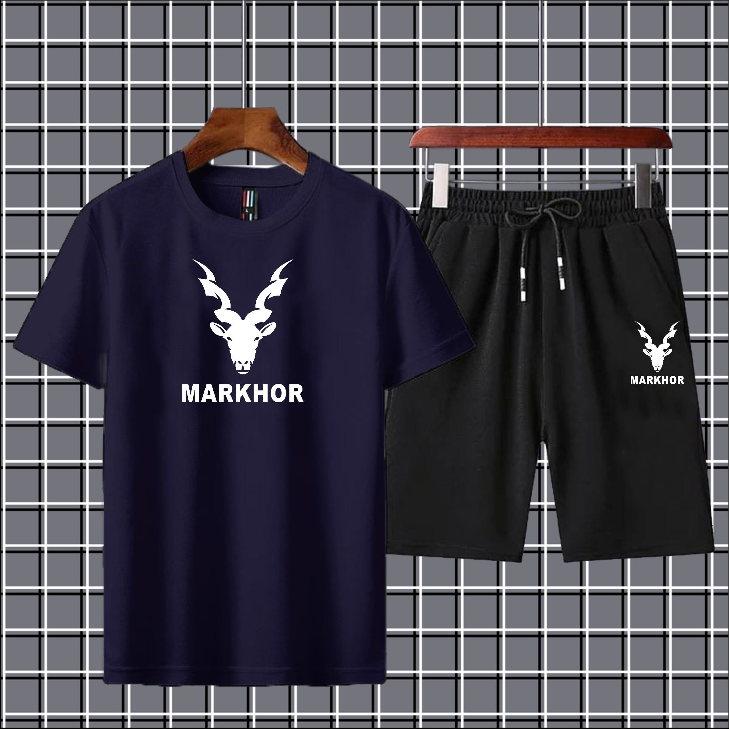 Markhor Printed Half Sleeves Summer Tracksuit For Boys & Girls T-Shirt & Shorts Gym Sports Outdoor Gaming Tracksuit for Men_Boys_Girls_Women Party Wear