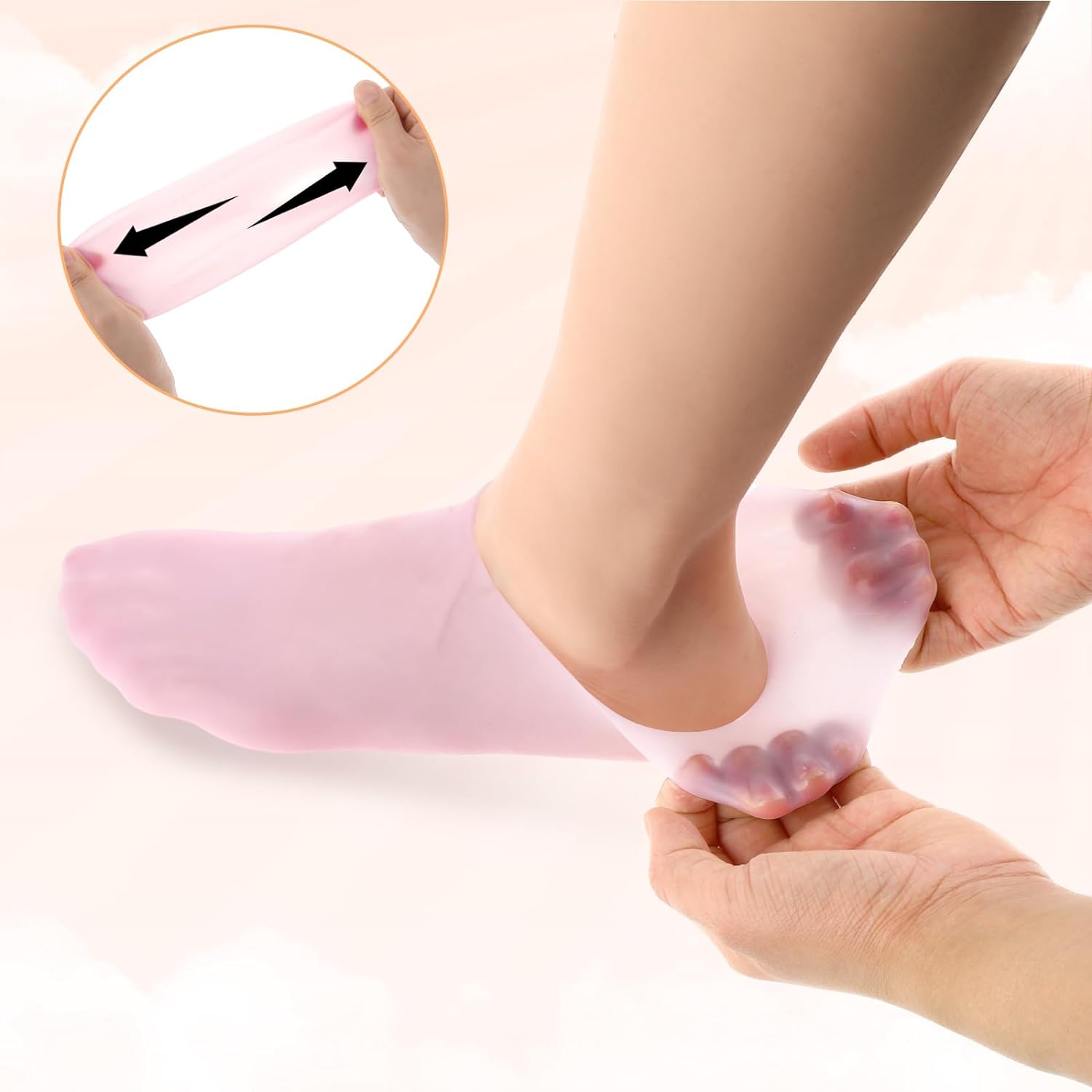 Silicone Moisturizing Gel Heel Socks – Unisex Foot Care and Comfort