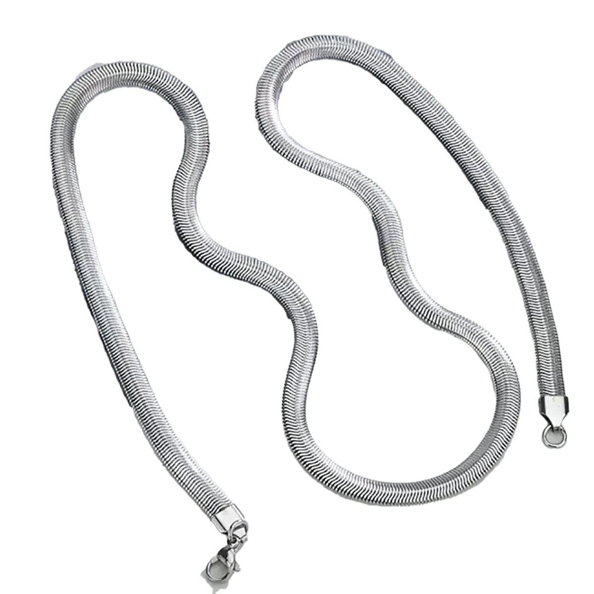 New Trendy High Quality Top Trending Snake Style Silver Neck Chain for Men - Silver