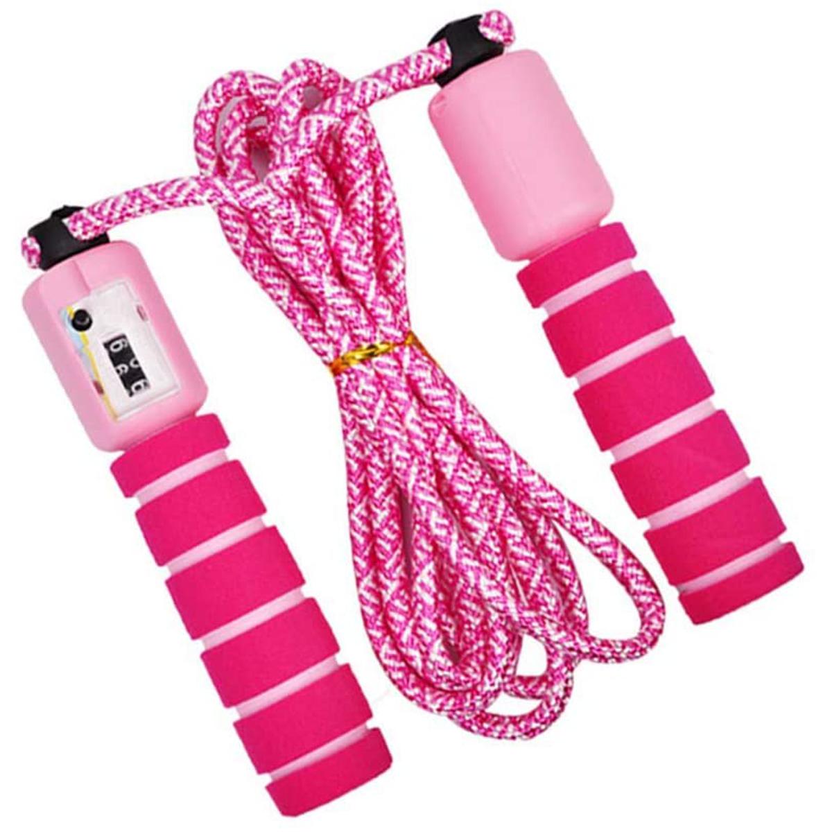 Adjustable Exercising Skipping Jumping Rope With Skipping Meter - Multicolor - M10639