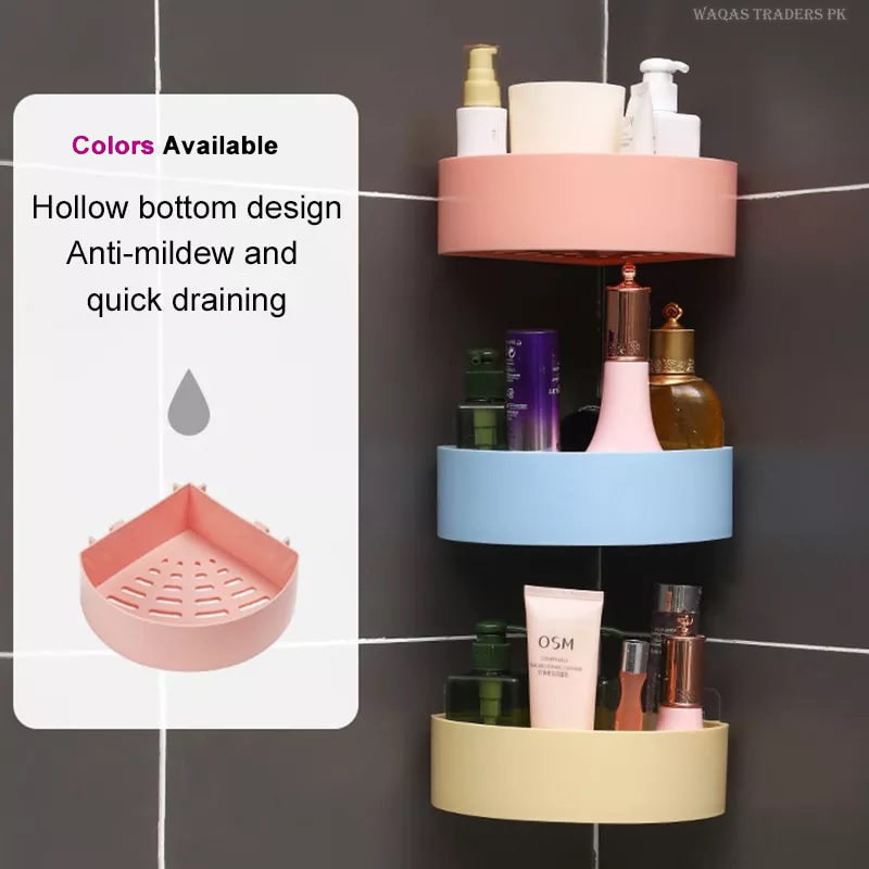 Bathroom Storage Rectangular Rack & Corner Shelf Organizer No Drill for ...