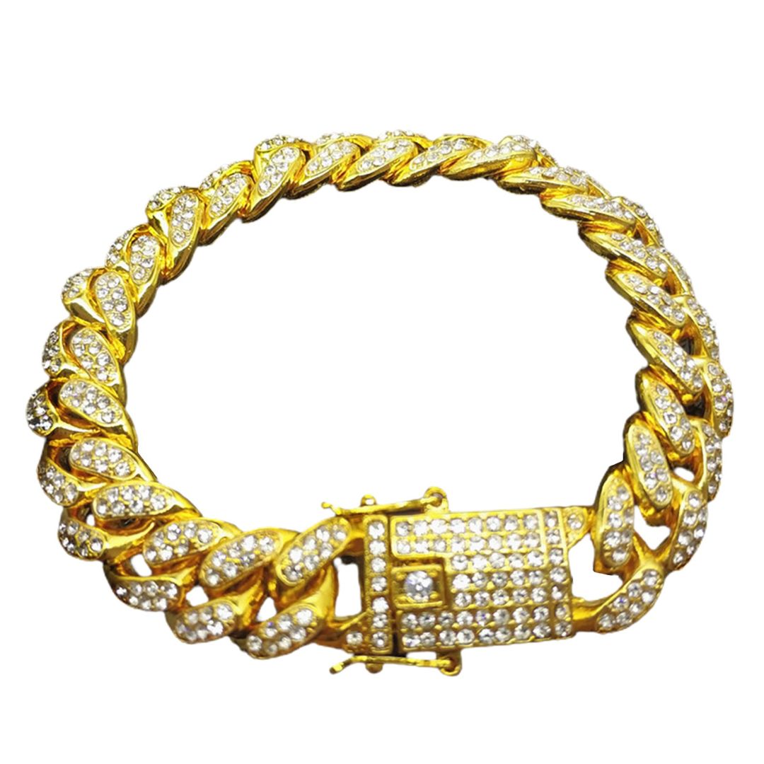 Diamond Cuban Chain Bracelet Fashion Men's Fashion Hip Hop