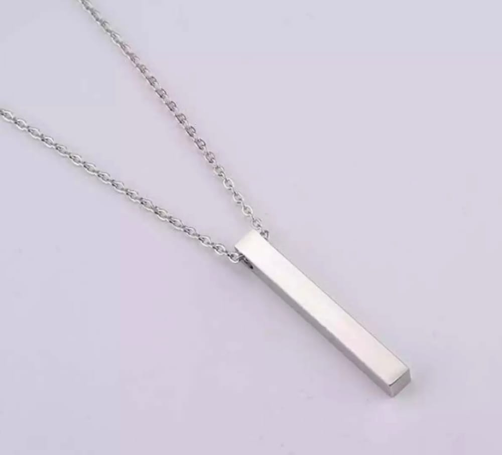 Pure Stainless Steel Vertical Bar Necklace/Locket/Chain for Girls/Women