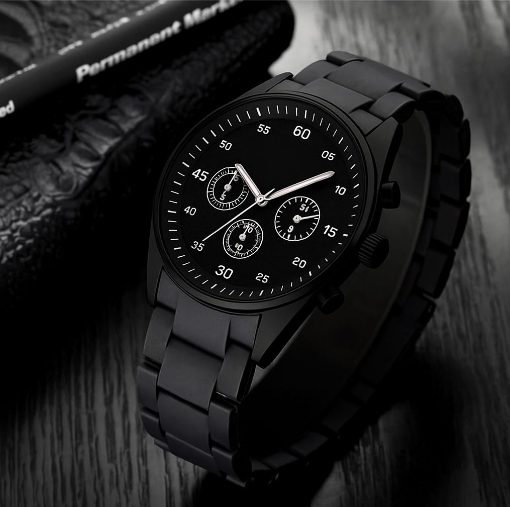 Luxury Premium Black Men Watch – Elegant Chronograph Style Wristwatch