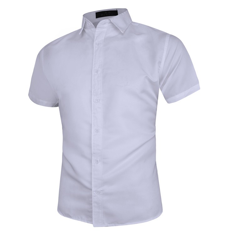 Men's Plain Shirt Short Sleeve Casual 