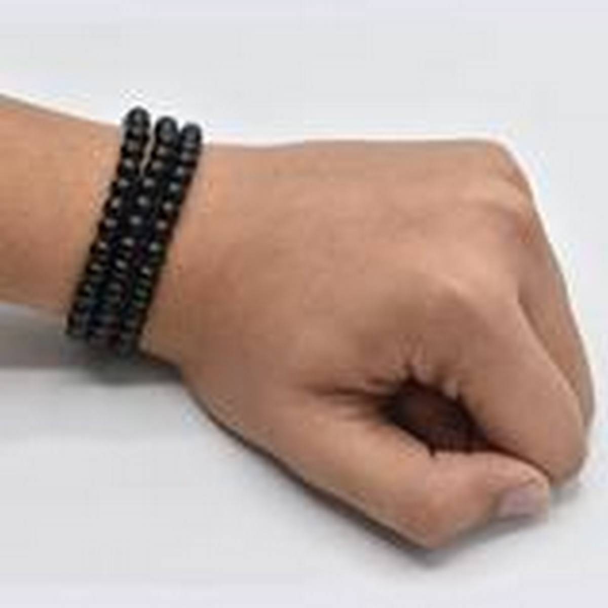 Black Bead Charm Bracelet For Men