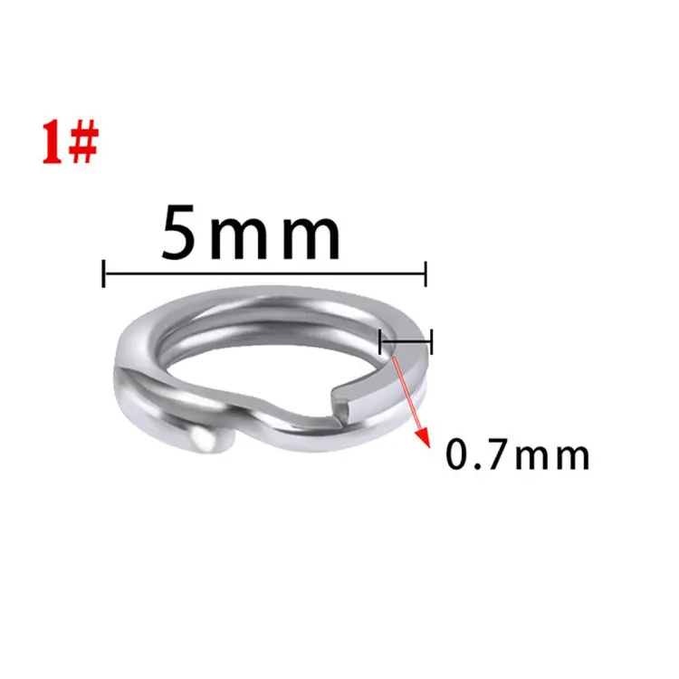 50Pcs Fishing Rings Stainless Steel Split Rings Solid Ring Lure