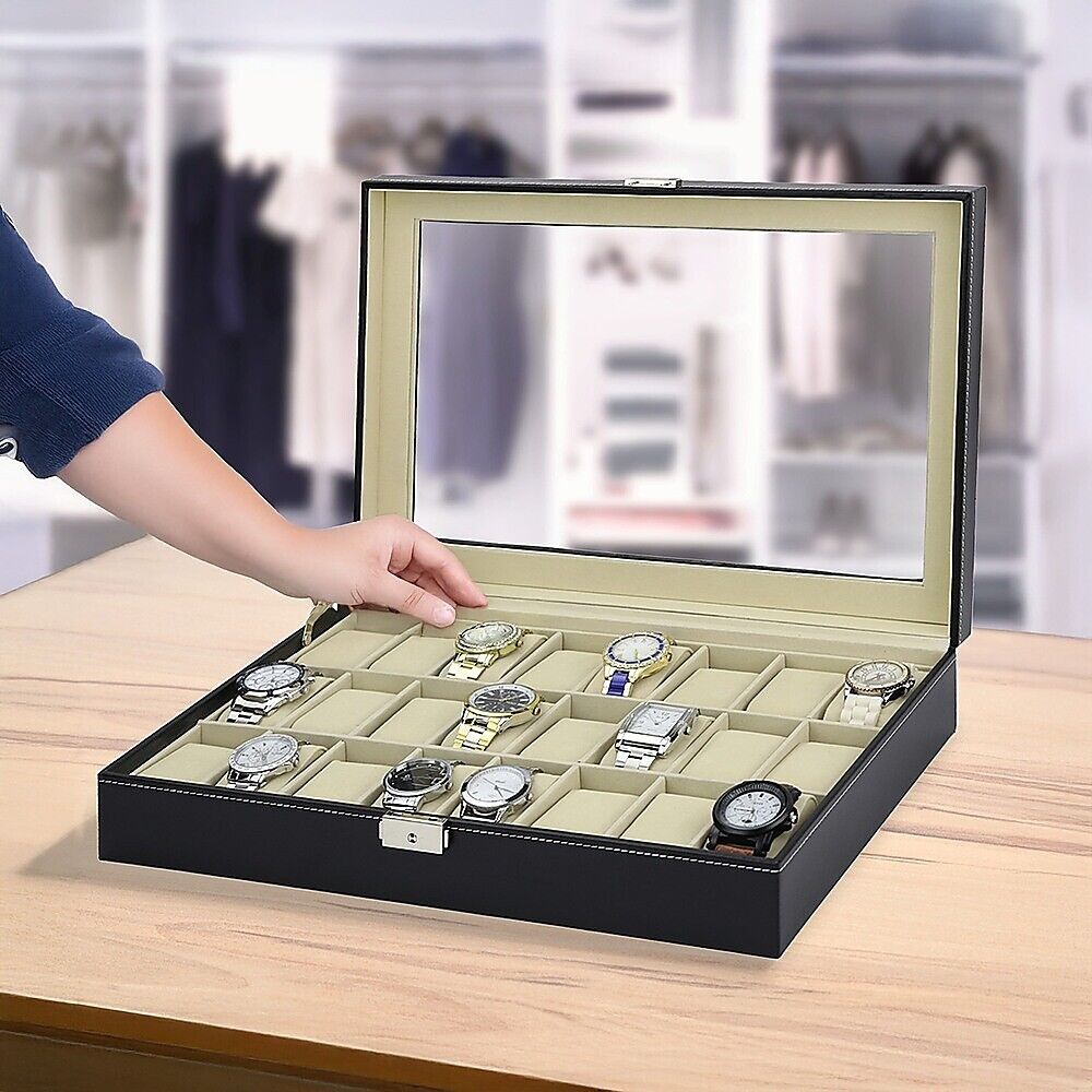 Premium PU Leather Watch Box Organizer – 6/10/12 Slots Display Case