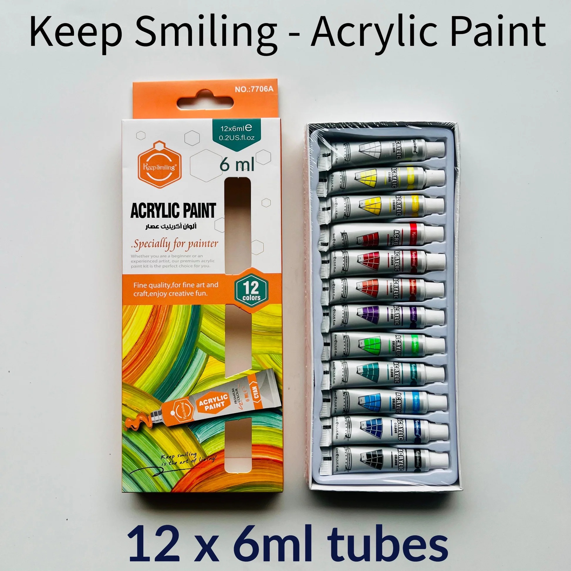 Pack of 12 Acrylic Paint Colors, Acrylic Paints - Acrylic Colour Set ...
