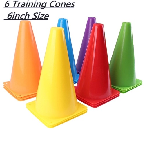 Pack of 6 Football Training Soccer Cones, Saucer Cone, Baseball Practice Agility Markers Cones