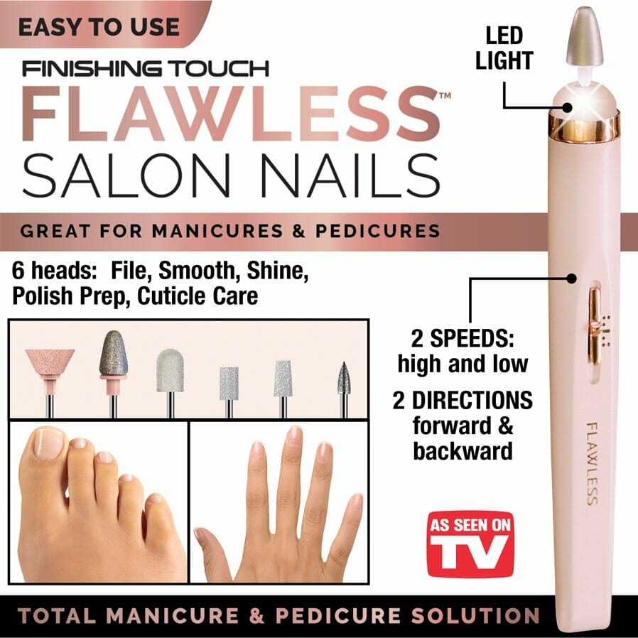 Rechargeable Finishing Touch Flawless Salon Nails Kit, Electronic Nail File  and Full Manicure and Pedicure Tool: Buy Online at Best Prices in Pakistan  | Daraz.pk