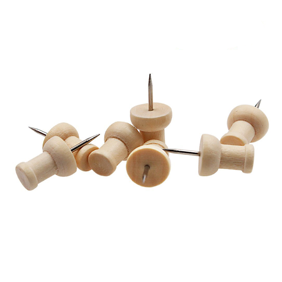 80pcs H-Shape Wood Decorative Push Pins, Wood Head and Steel Needle ...