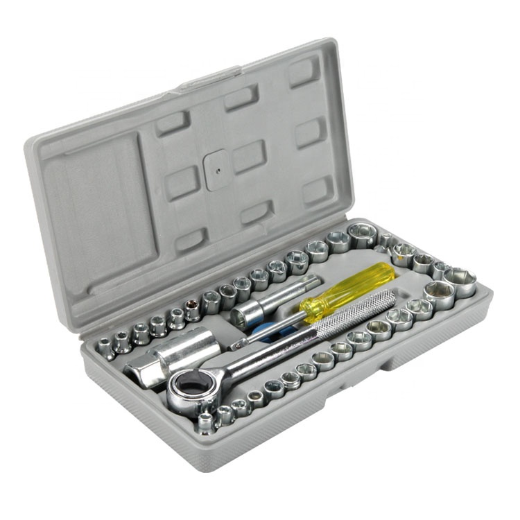 40 Piece Toolkit Tool kit Combination Socket Ratchet Wrench Set Tool  Toolkit Goti Set Ring Spanner Pana Set Screw Driver Bit Set Hand Toolkit Tools Kit Car Bike Cycle Repairing Hand Tool kit Toolkit Set Screwdriver Toolkit Drill Machine _