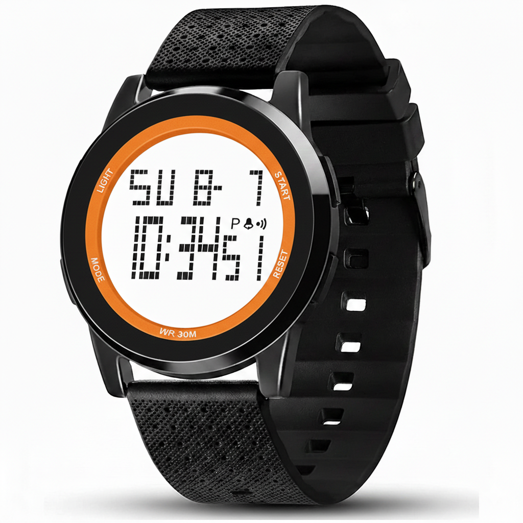 Digital Sports Watch for Men & Boys - Waterproof Silicone Strap Watch - Led Backlight Military Style Wrist Watch - Chronograph Alarm Calendar Watches for Men