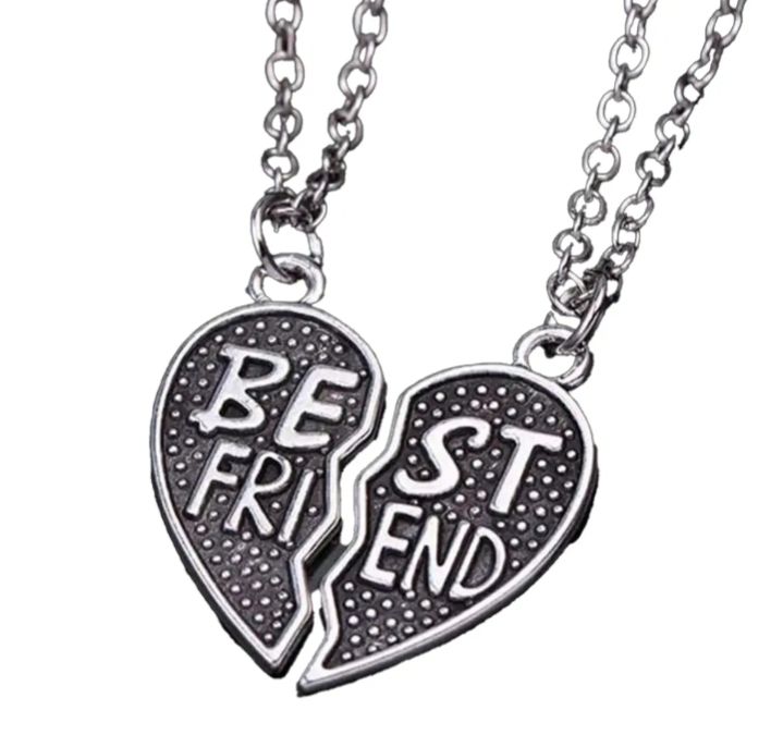 Best Friend Necklace 2 Pieces Stitching Charming Broken Heart-shaped Women's Wholesale Forever  Silver Jewelry