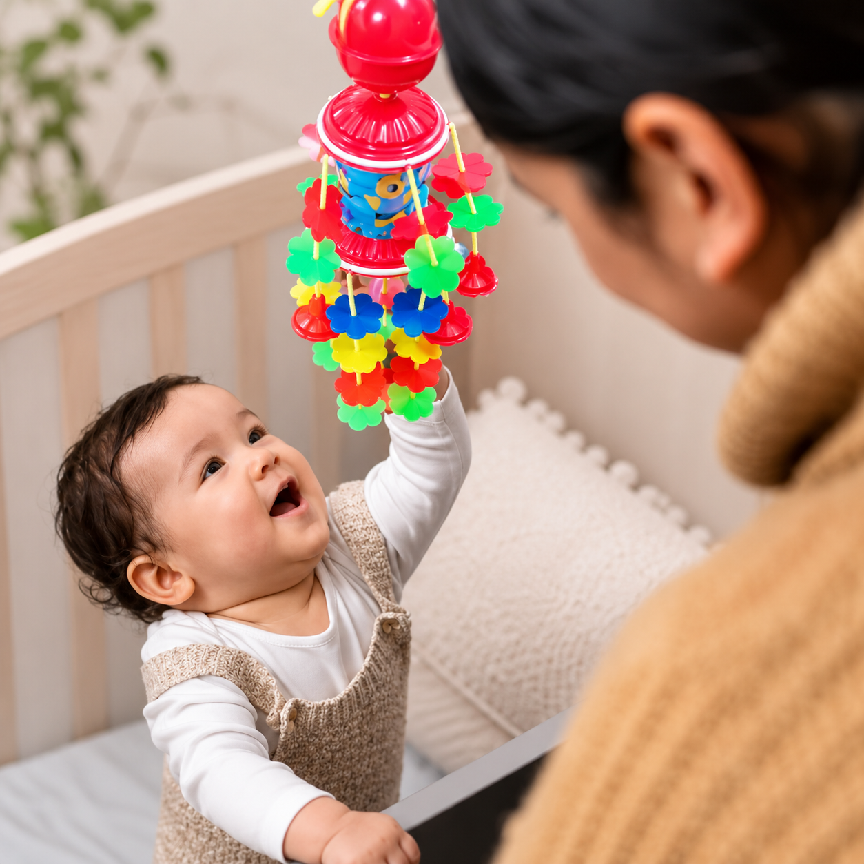 Baby Hanging Rattle Toy | Colorful Crib Cot Wind Chime Bell Toy