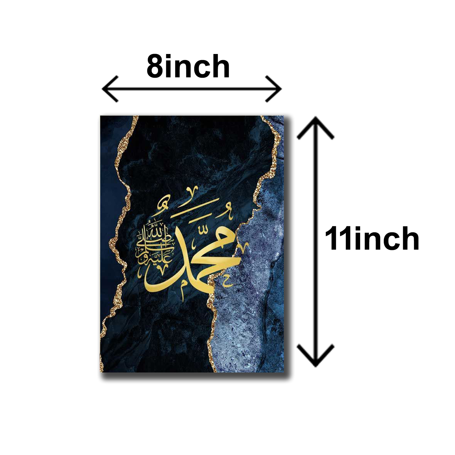set of 3 islamic wall art wooden sticky frames for girls room home decoration for ramadan kareem / sticky phototiles