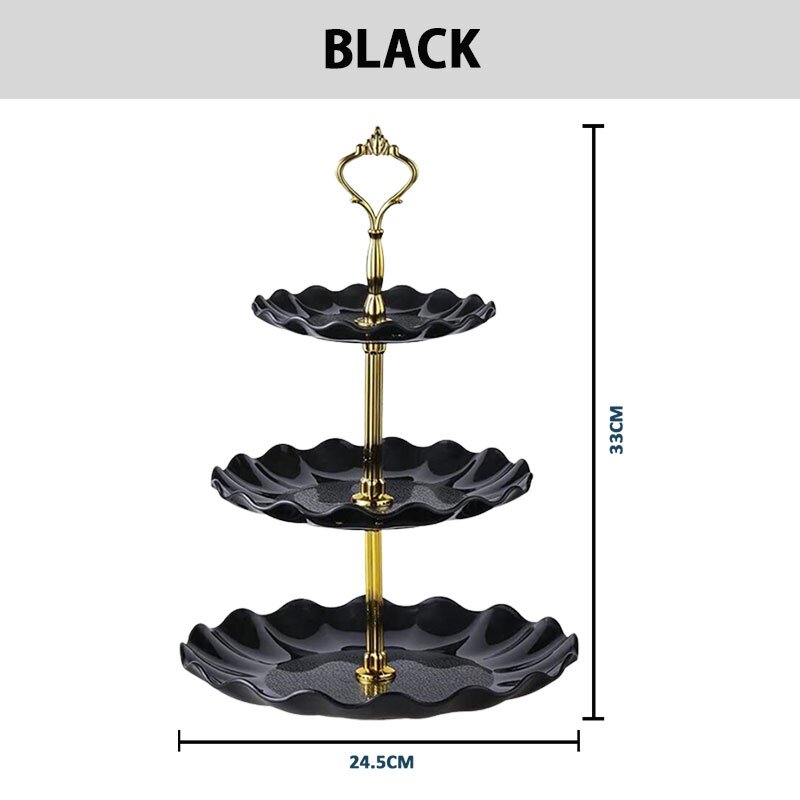 3 Tier High Tea Stand Dessert Cupcake Cakes Fruit Party Serving Platter