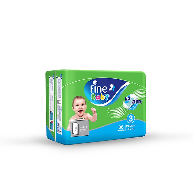 Fine Baby Diapers, Size 3, Medium 4â€“9kg, Pack Of 36 Diapers Price in