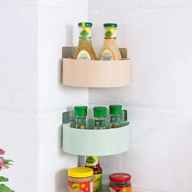 1pc White Plastic Bathroom Storage Rack, Suitable For Wall
