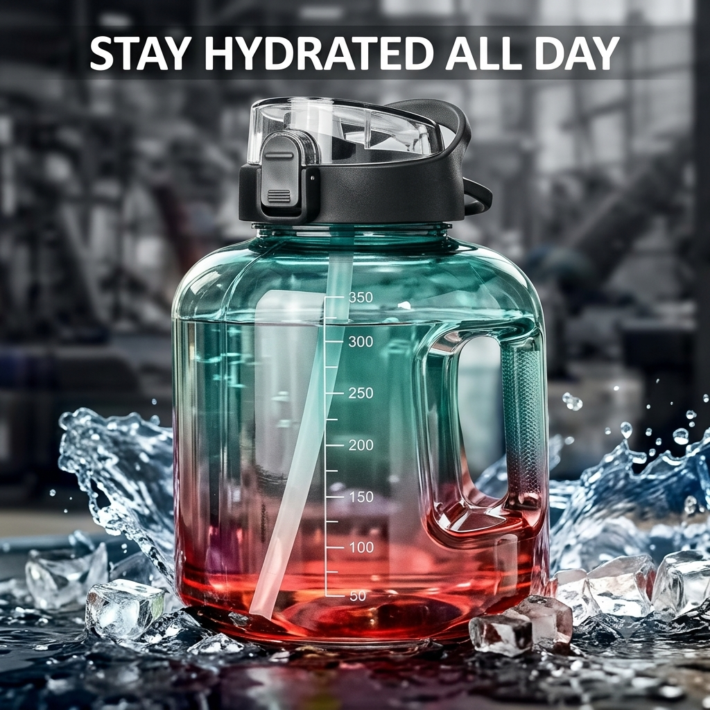 2L Large Capacity Water Bottle with Handle Portable Gym Jug for Outdoor Fitness