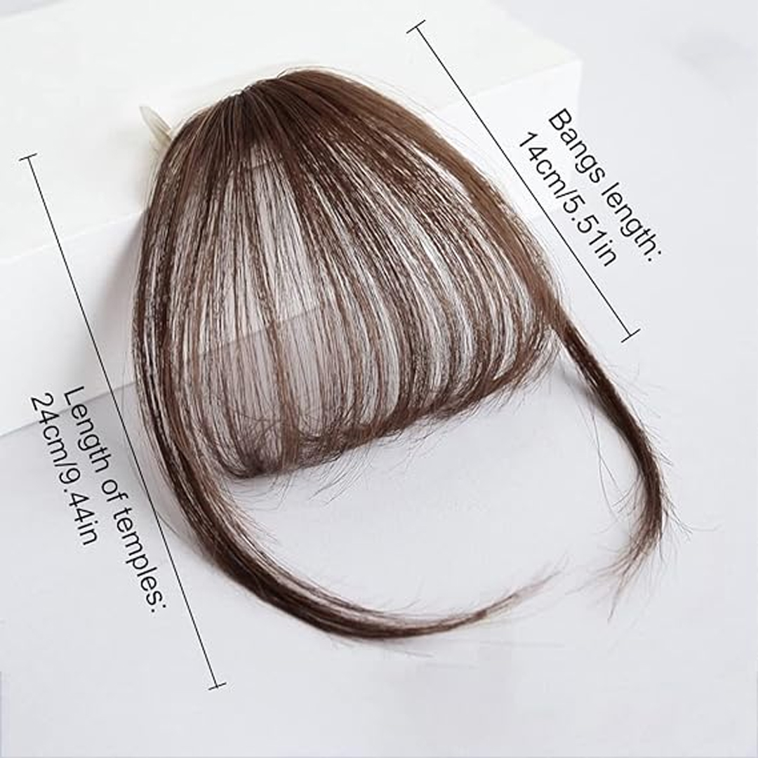 Korean Natural Clip-In Bangs Hair Wig Piece Short Hair Clip Headband Girl Synthetic Wig Headwear Wig Bangs Hair Extension Fringe Front Bangs Hair Clip in Pony Real Hair Wispy Pony Front Full Neat Human Hairpieces, Fashion Straight Air Bangs Clip