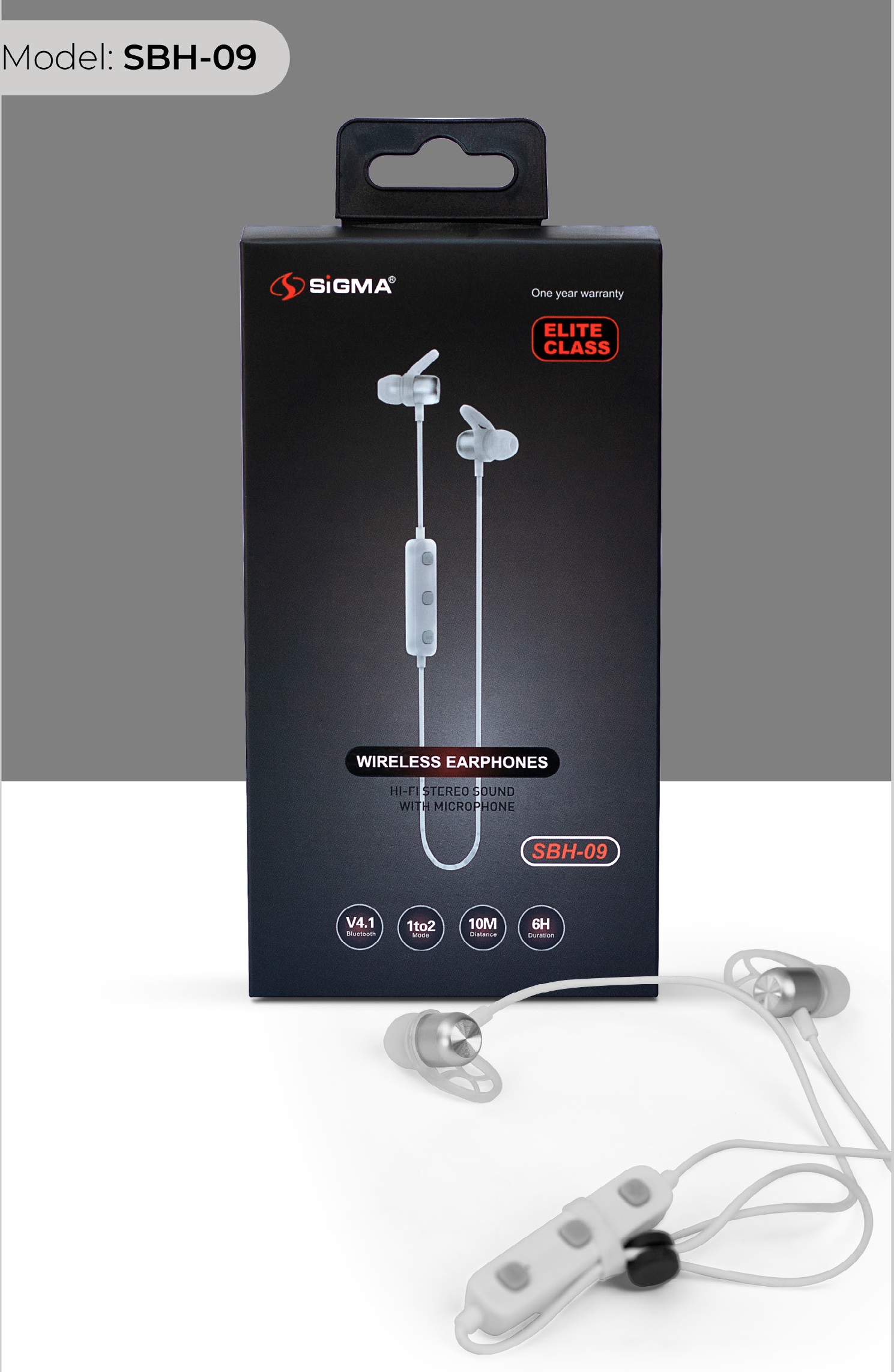 SIGMA SBH09 Elite Class Wireless Earphones / HIFI Stereo Sound With