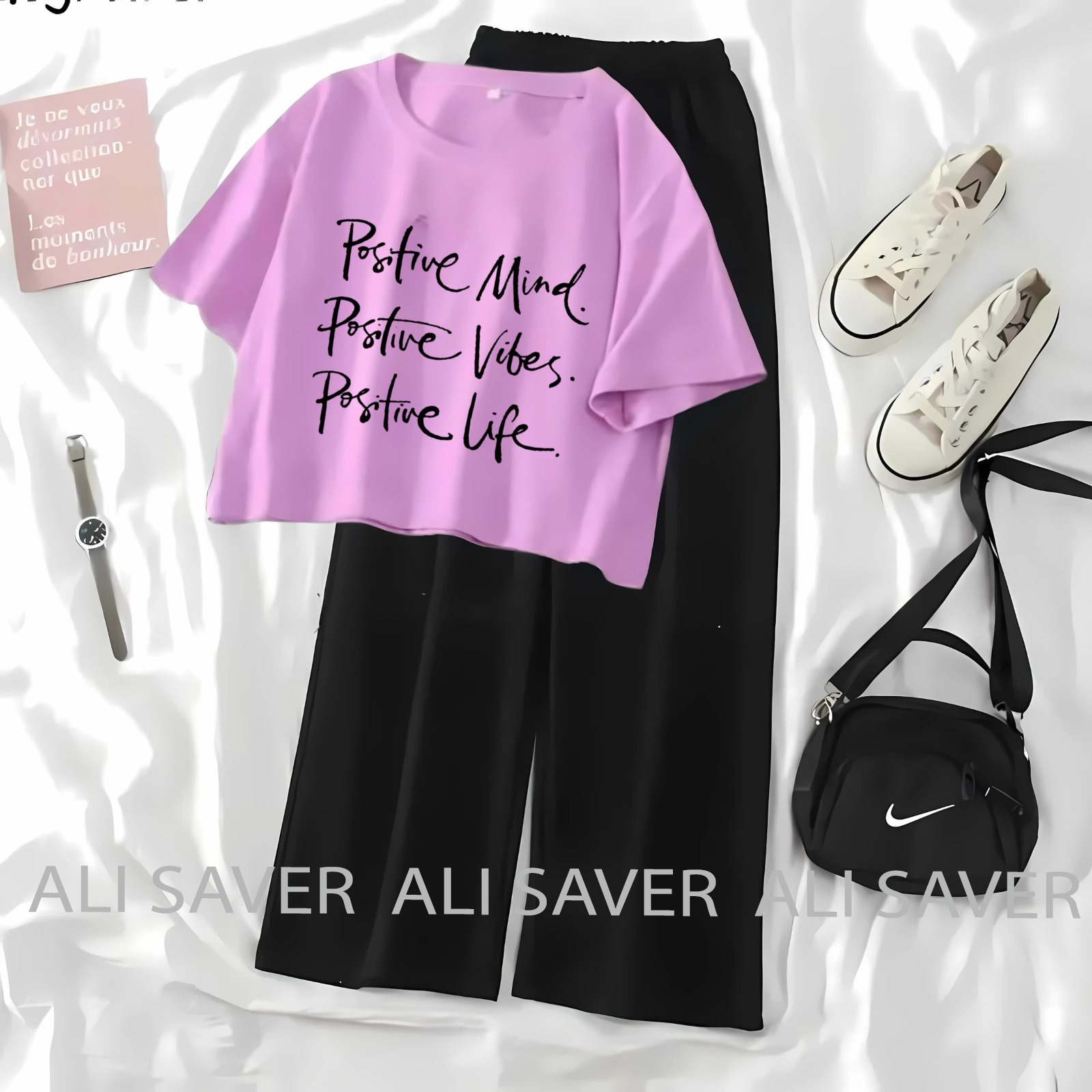 Summer Printed Crop Top & Flapper Sleepwear Set for Women