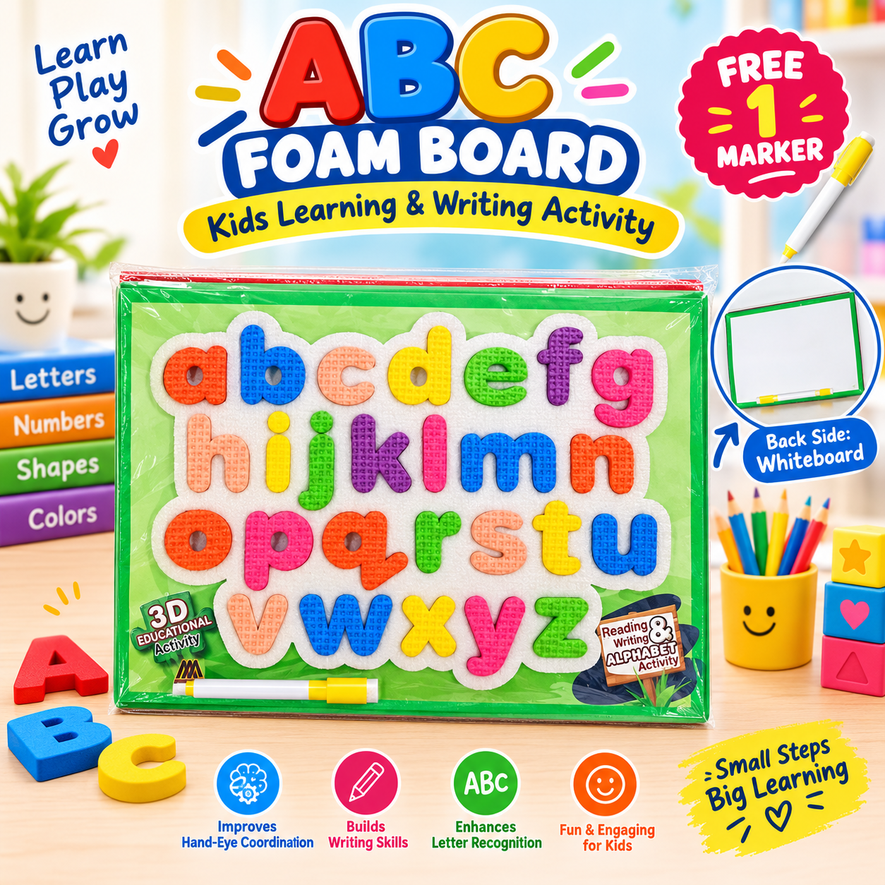 ABC Puzzle Board Foam Alphabets Learning Game for Kids