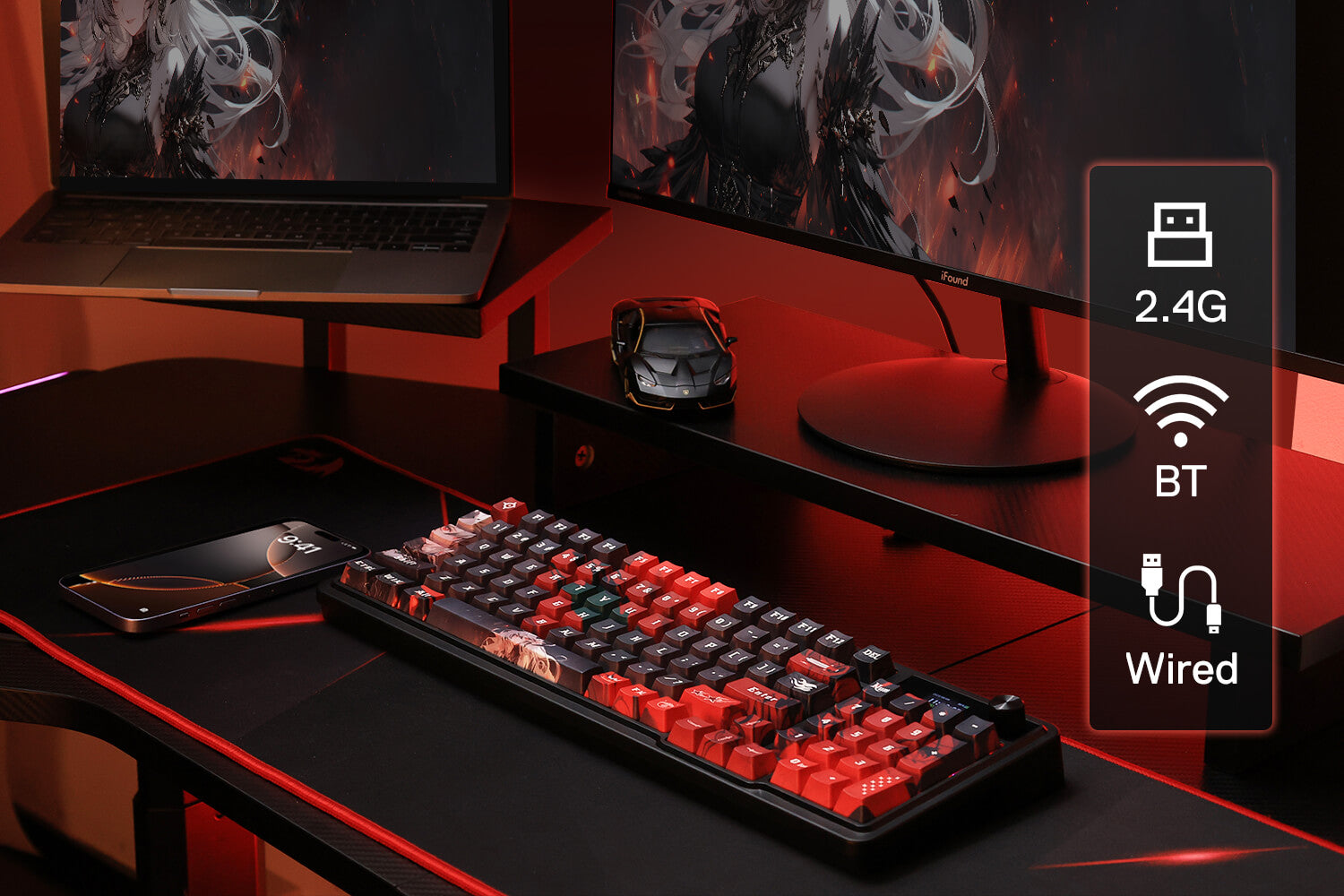 Redragon ARTEMIS K719 PRO Anime Wireless Gasket Gaming Keyboard with Hype Screen & Knob, 95 Keys Mechanical Keyboard with Custom Linear Switch 21 6e92ce7e96c2492902e58d771f655eec